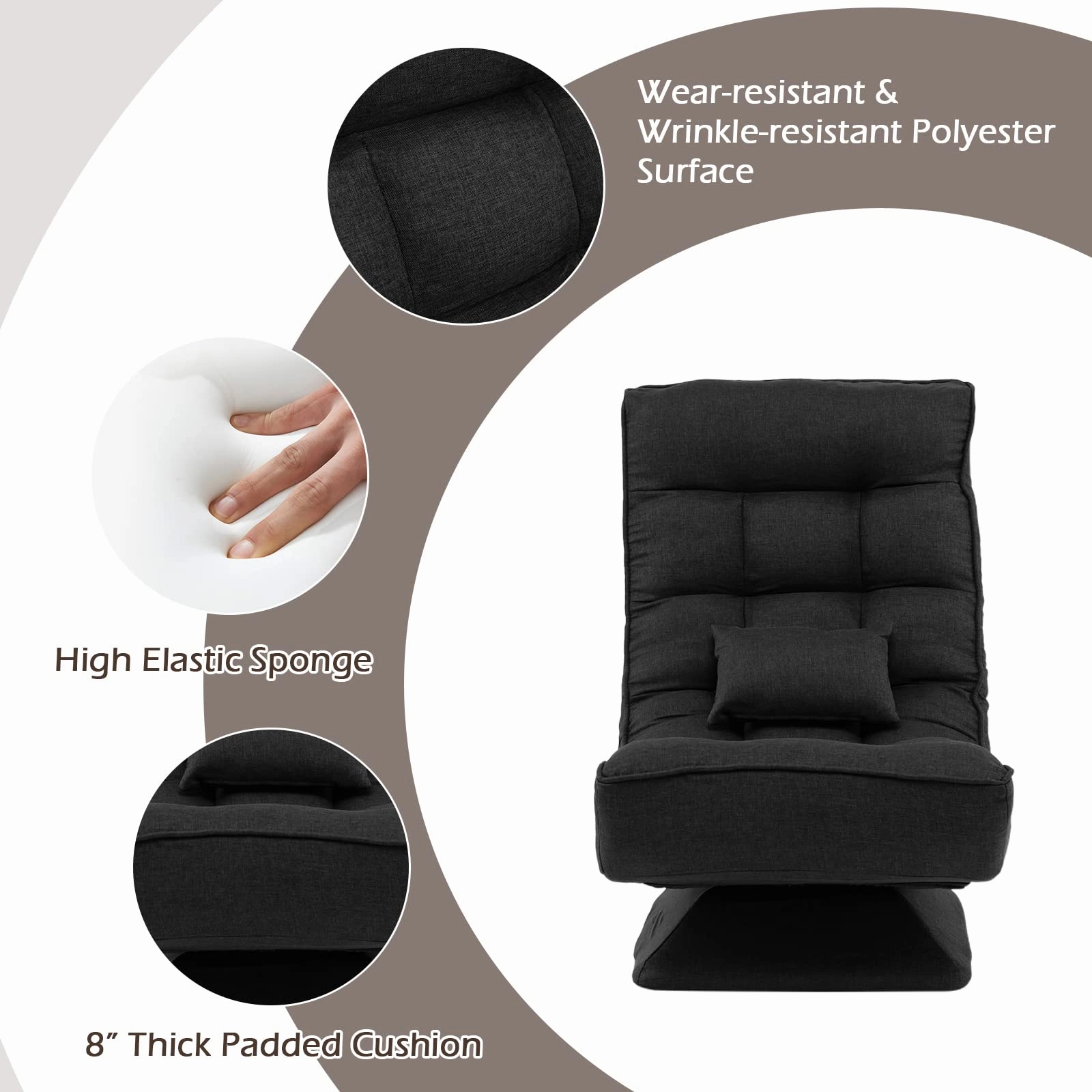 Giantex Adjustable Swivel Floor Chair - 5 Position Video Game Chair