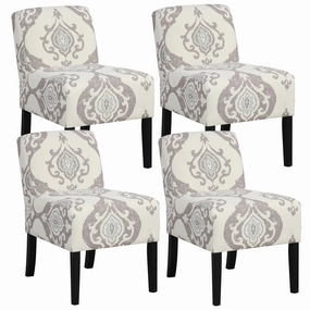 Giantex Armless Accent Chair Set of 1/2/4, Upholstered Living Room Chair with Rubber Wood Legs armless chair, modern chair