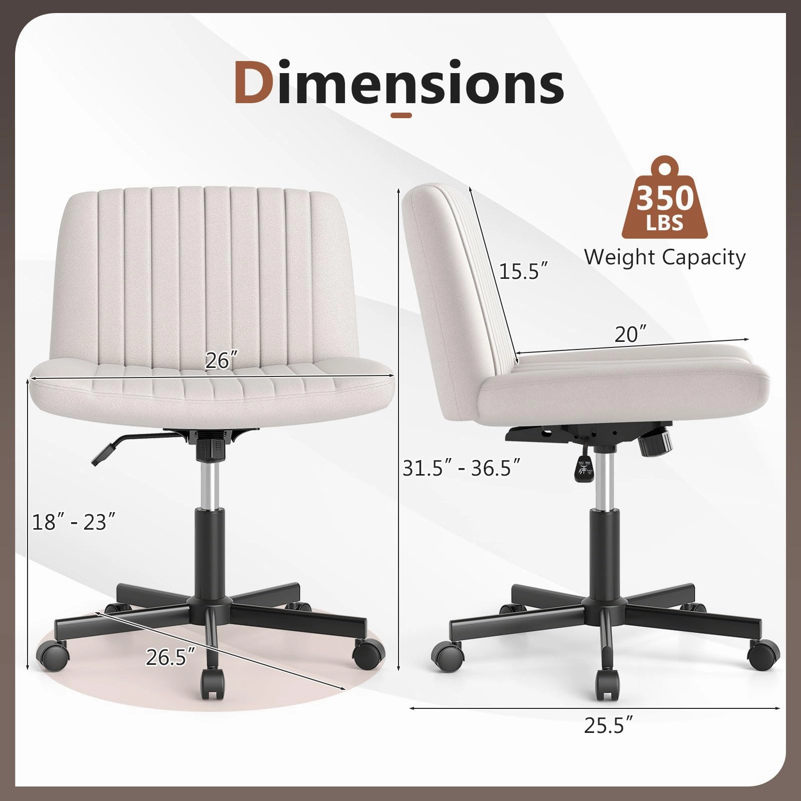 Giantex Armless Cross Legged Office Chair for Home