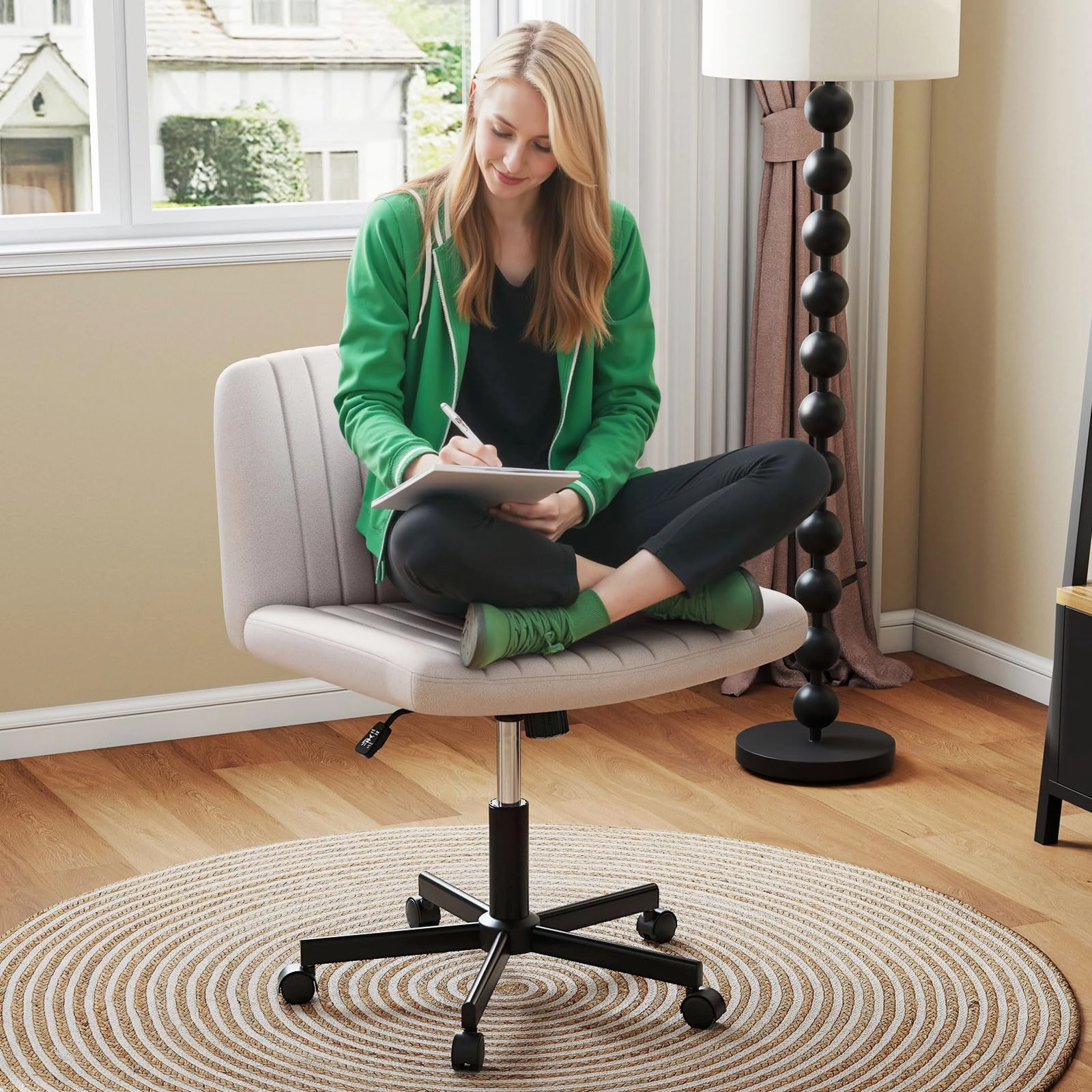 Giantex Armless Cross Legged Office Chair for Home