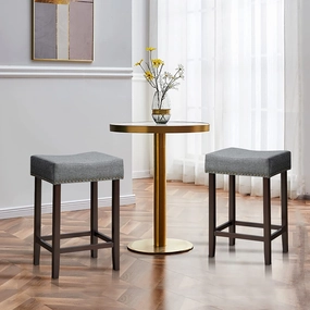 Giantex Backless Counter Height Stools with Brass Nail Head Studs kitchen towel, placemats