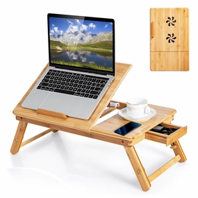 Giantex Bamboo Laptop Desk patio decor, garden accessories