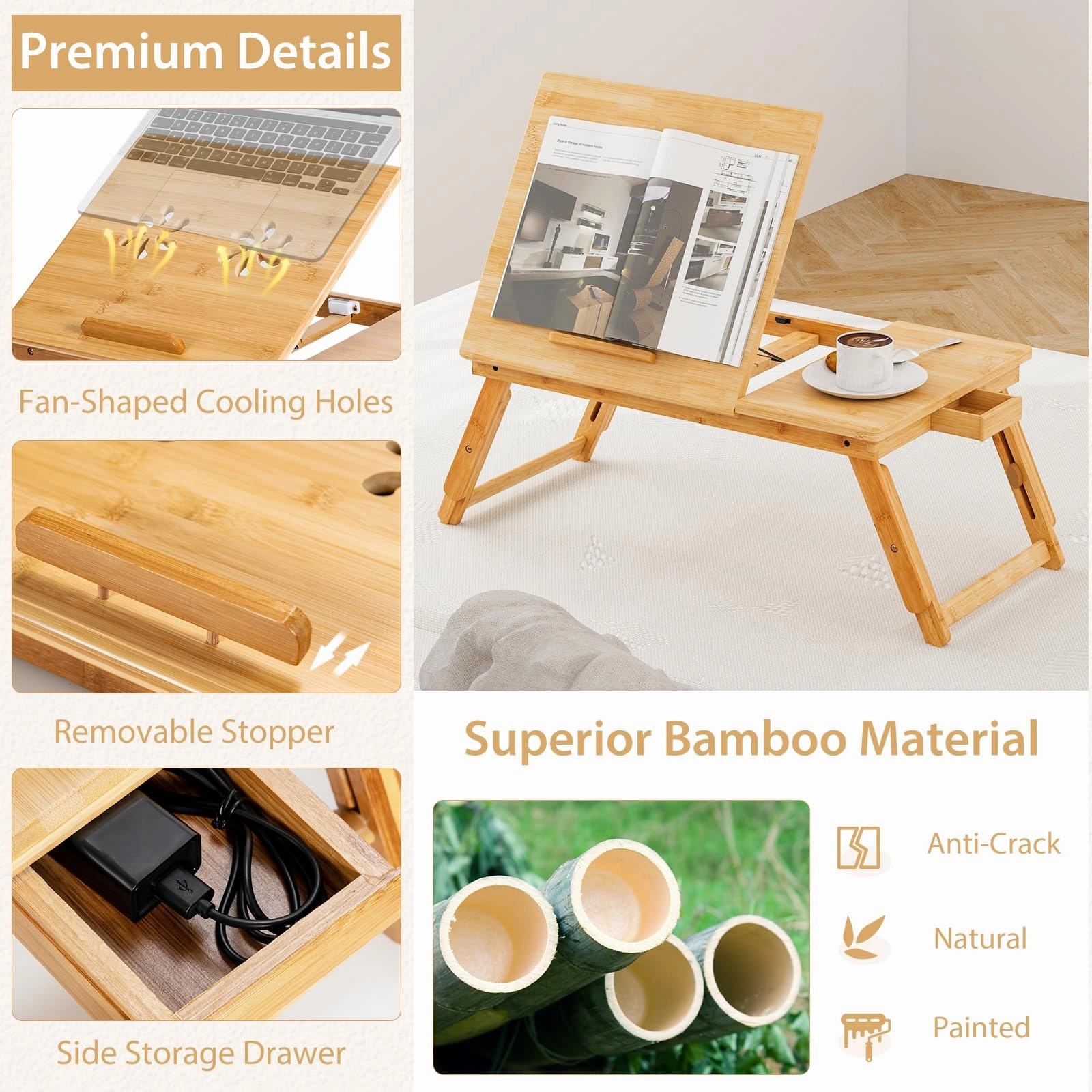 Giantex Bamboo Laptop Desk