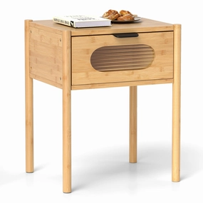 Giantex Bamboo Nightstand office chair, ergonomic chair