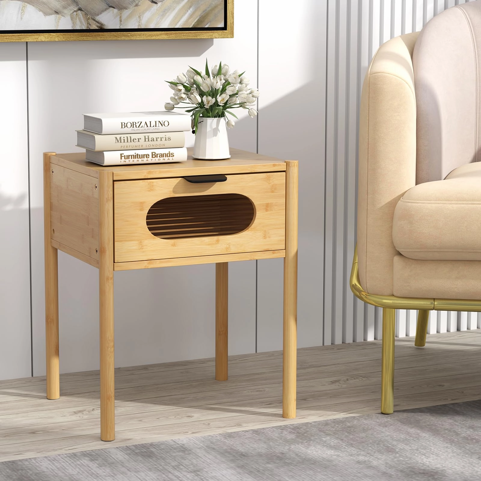 Giantex Bamboo Nightstand