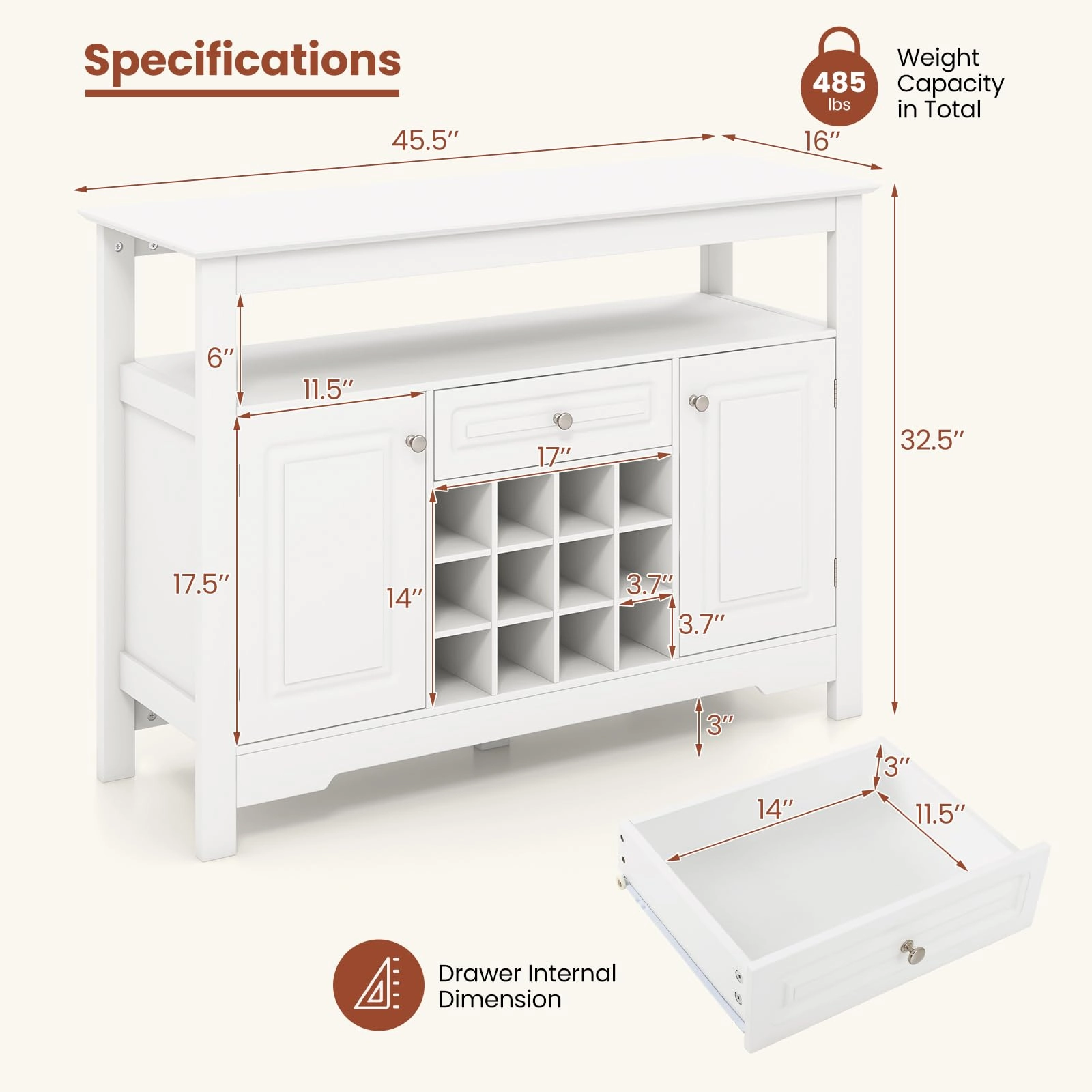 Giantex Bar Cabinet with Storage