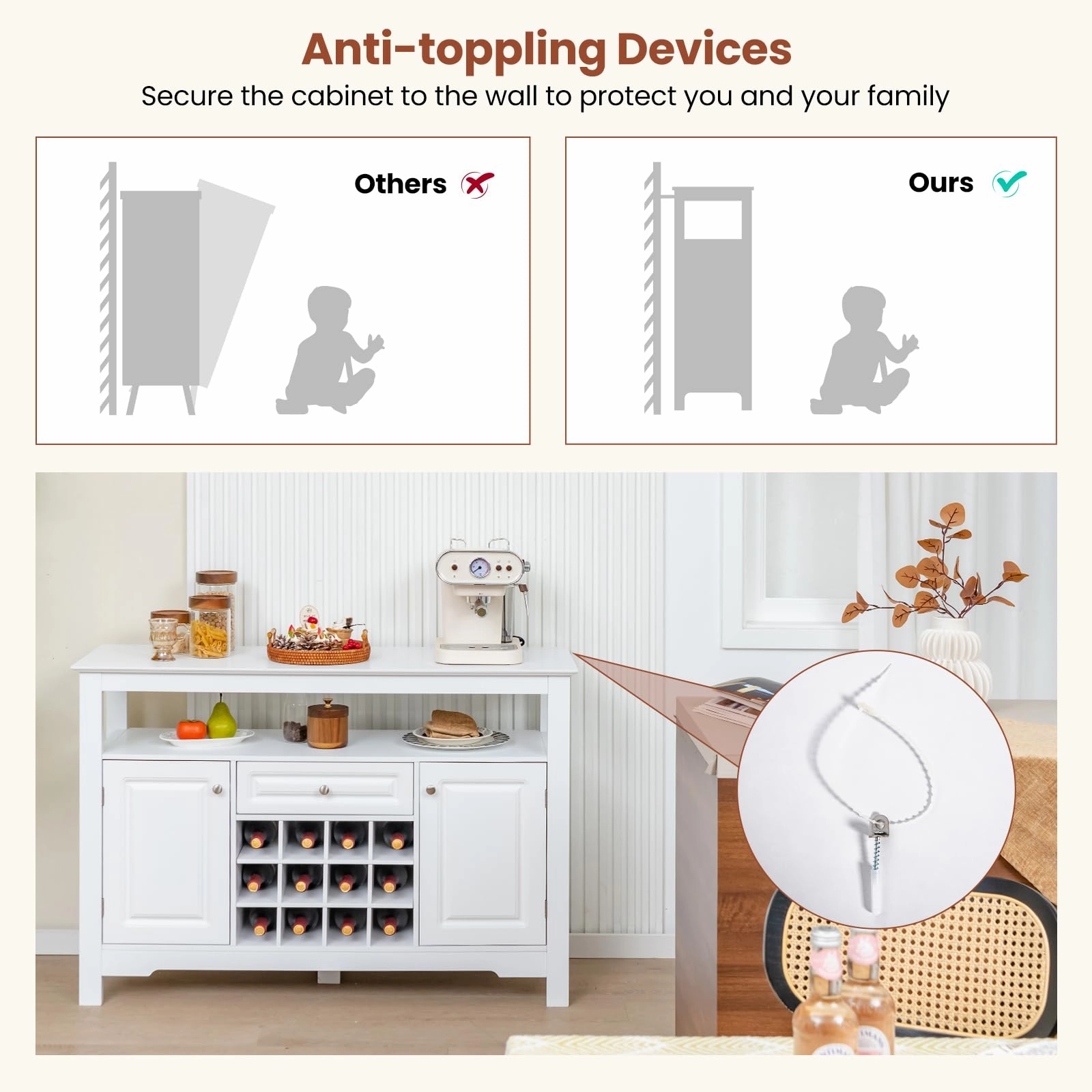 Giantex Bar Cabinet with Storage