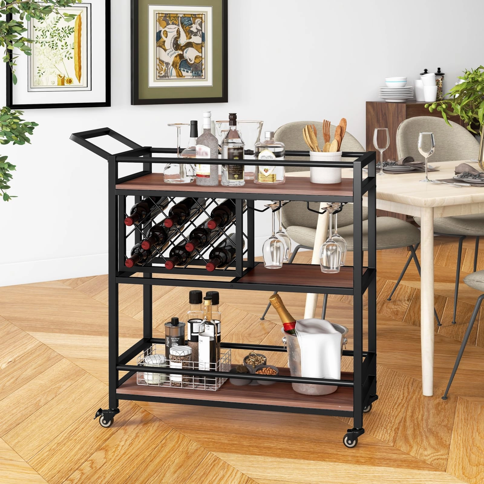 Giantex Bar Cart, 3 Tier Serving Cart for Home