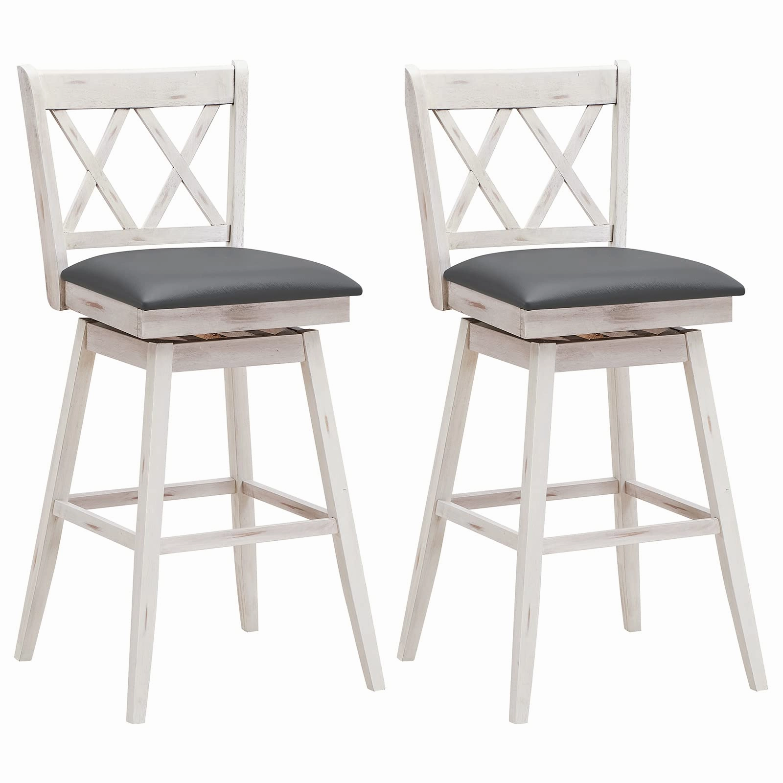 Giantex Bar Stool with Foot Rest Upholstered Cushion & Ergonomic Backrest kitchen towel, placemats