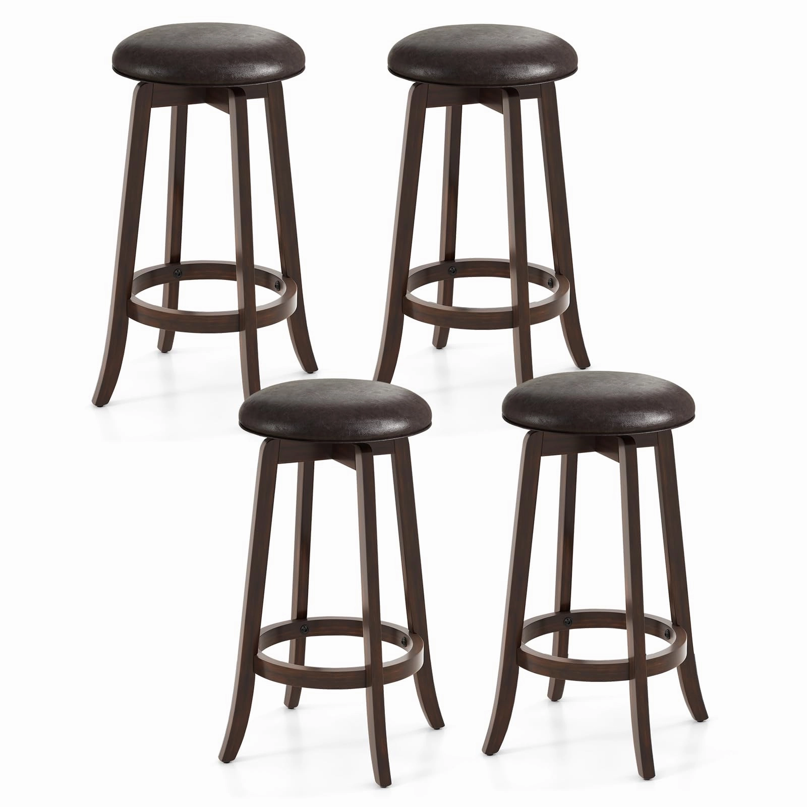 Giantex Bar Stools Set 29"/ 24"  Bar Height Bar Stools w/ 360 Swivel Round Seat & Footrest