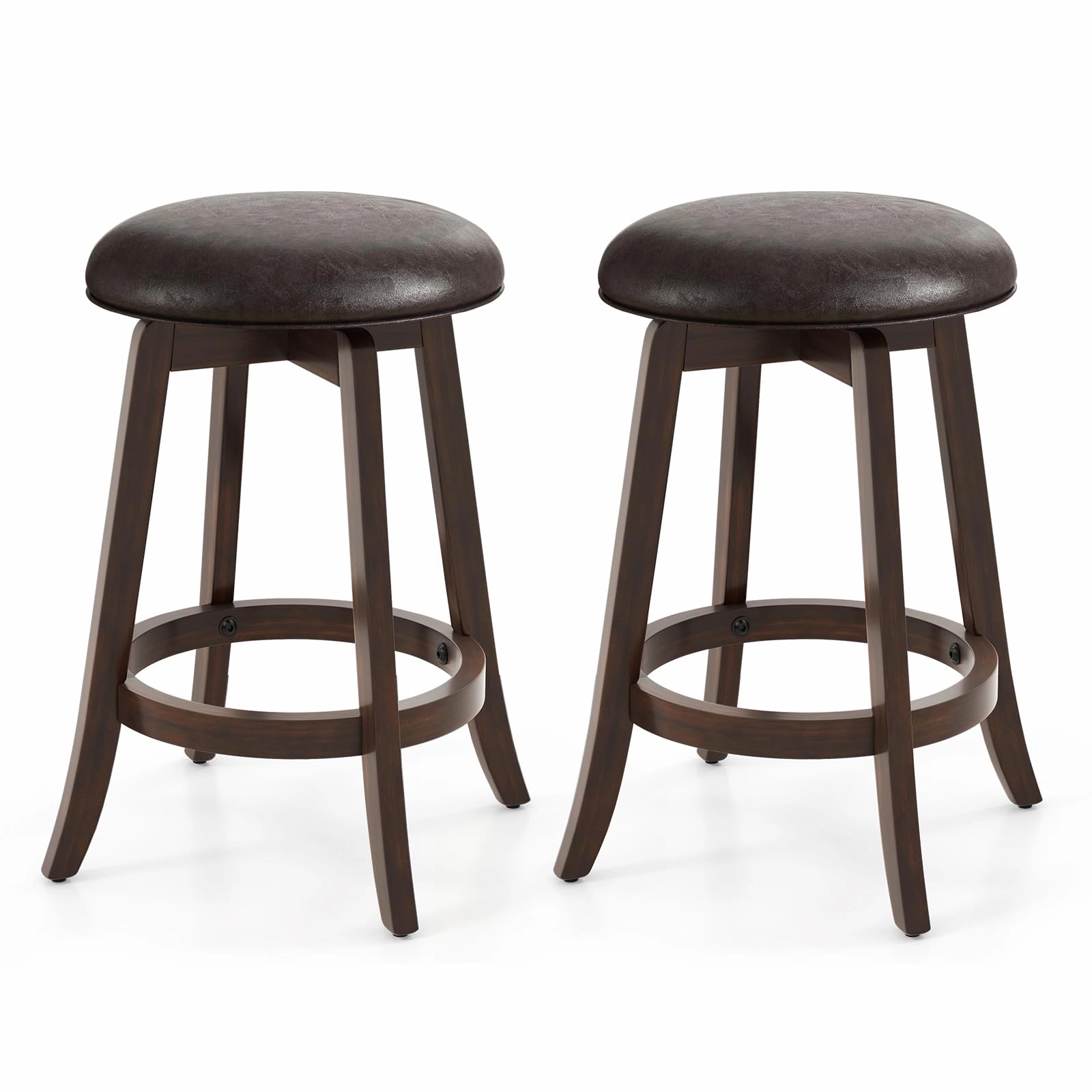 Giantex Bar Stools Set 29"/ 24"  Bar Height Bar Stools w/ 360 Swivel Round Seat & Footrest