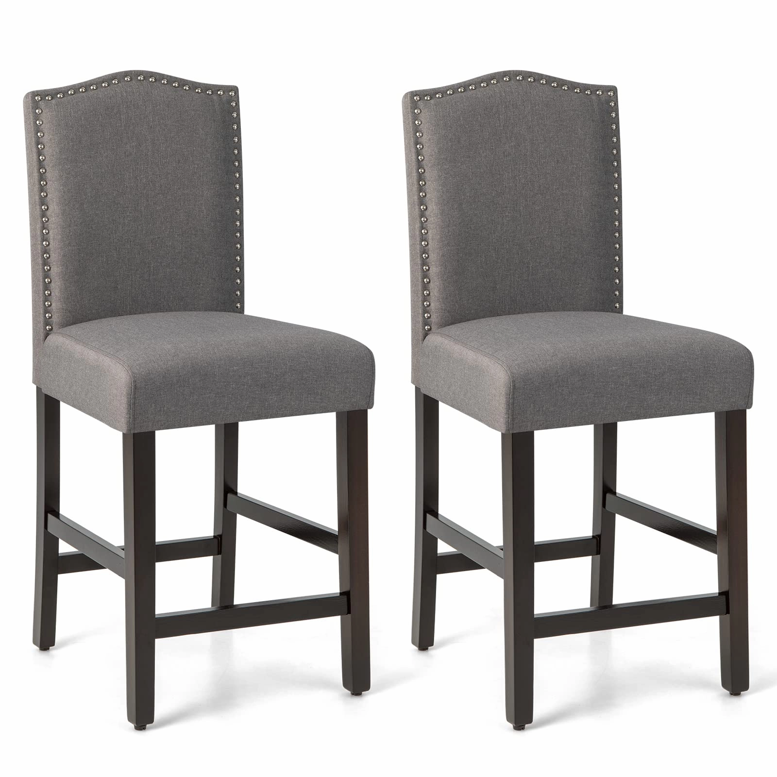 Giantex Bar Stools Set of 2, 25" Counter Height Bar Dining Chairs with Rubber Wood Legs kitchen towel, placemats