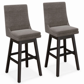 Giantex Bar Stools Set of 2, 30.5" Bar Height 360-degree Swivel Barstools with Rubber Wood Legs, Gray kitchen towel, placemats