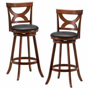 Giantex Bar Stools Set of 2, 30.5" Counter Height Bar Dining Chairs with Back & Footrest, Rubber Wood Frame kitchen towel, placemats