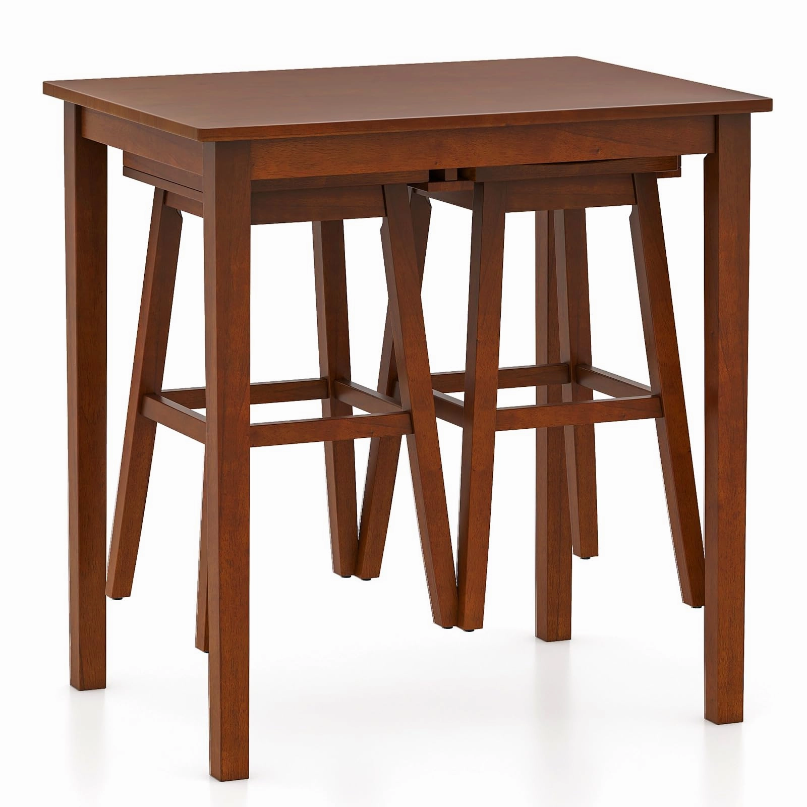 Giantex Bar Table and Chairs Set - 3-Piece Counter Height Dining Table Set with Hangable Bar Stools kitchen towel, placemats