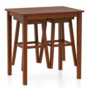 Giantex Bar Table and Chairs Set - 3-Piece Counter Height Dining Table Set with Hangable Bar Stools kitchen towel, placemats