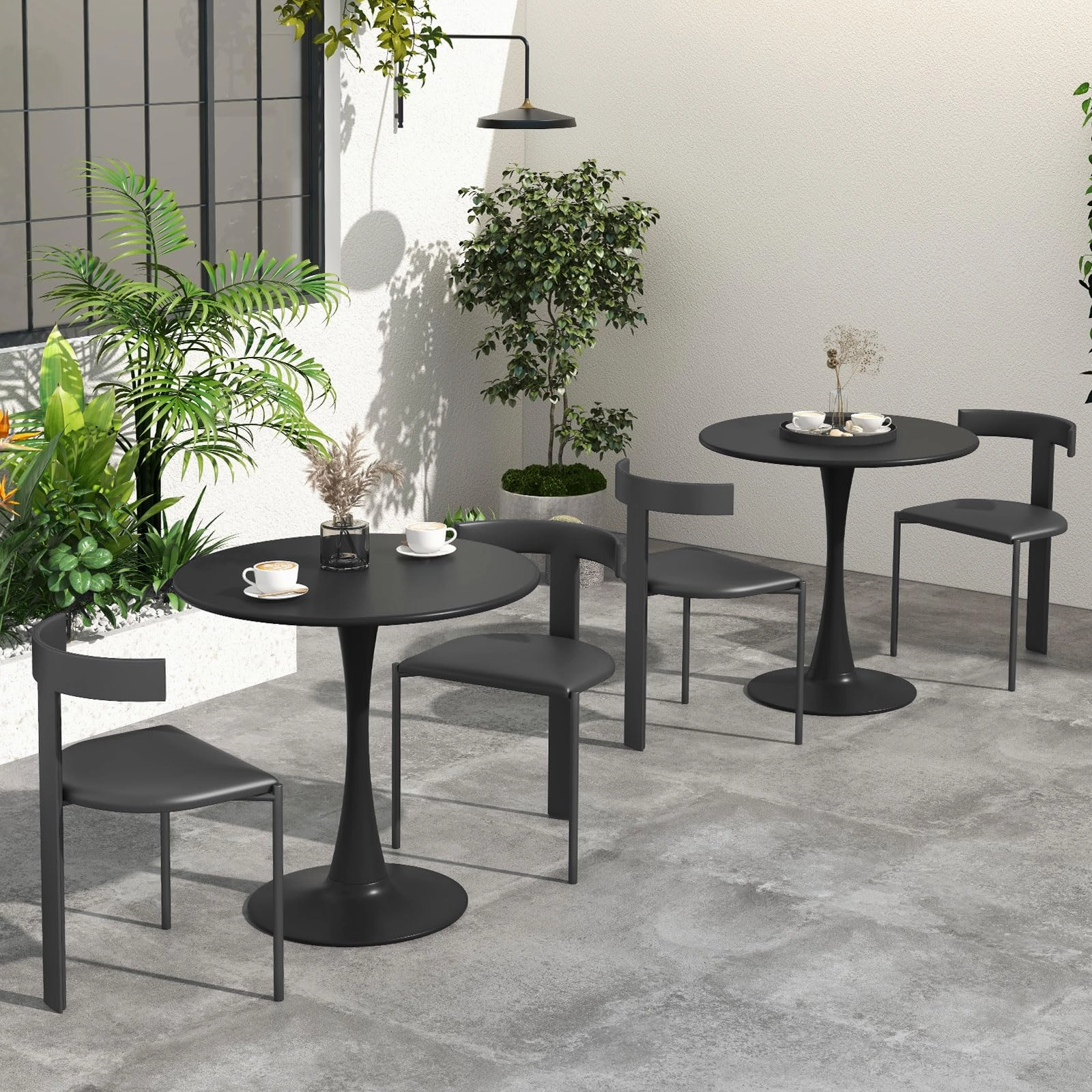Giantex Black Round Dining Table