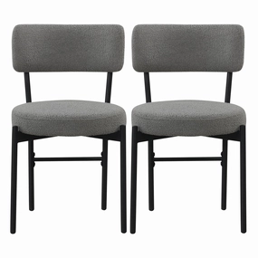 Giantex Boucle Dining Chairs Set of 2/4, Sherpa Upholstered Kitchen Chairs w/Curved Backrest, Padded Seat & Metal Legs kitchen towel, placemats