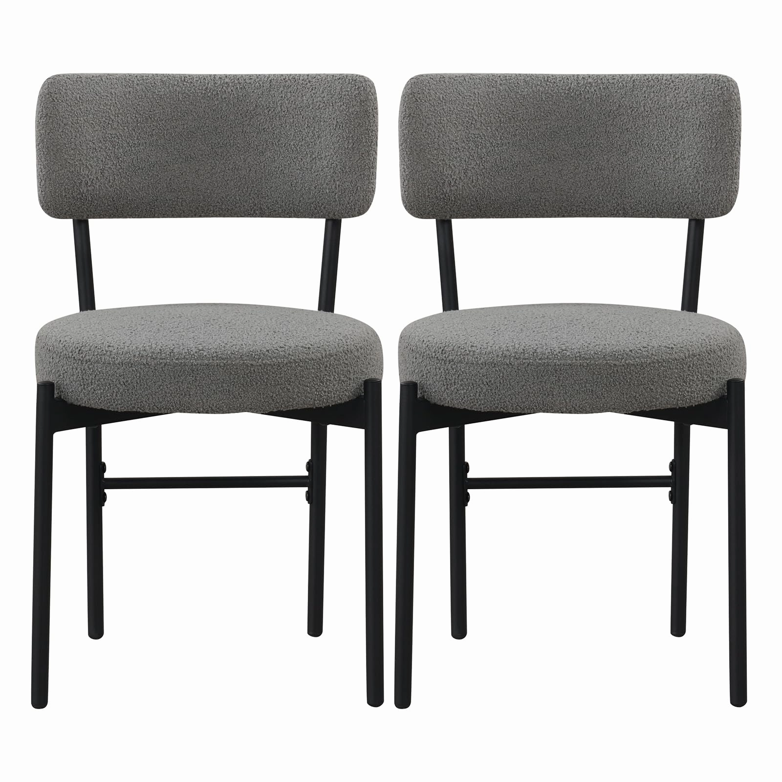 Giantex Boucle Dining Chairs Set of 2/4, Sherpa Upholstered Kitchen Chairs w/Curved Backrest, Padded Seat & Metal Legs kitchen towel, placemats