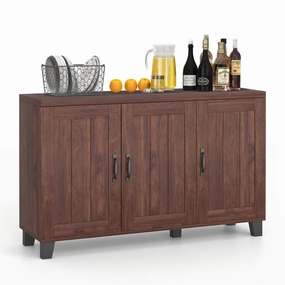 Giantex Buffet Cabinet Kitchen Storage Cupboard - 3 Door Sideboard with Adjustable Shelves kitchen towel, placemats