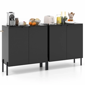 Giantex Buffet Cabinet with Storage, 2-Door Kitchen Sideboard with Storage Cabinet kitchen towel, placemats