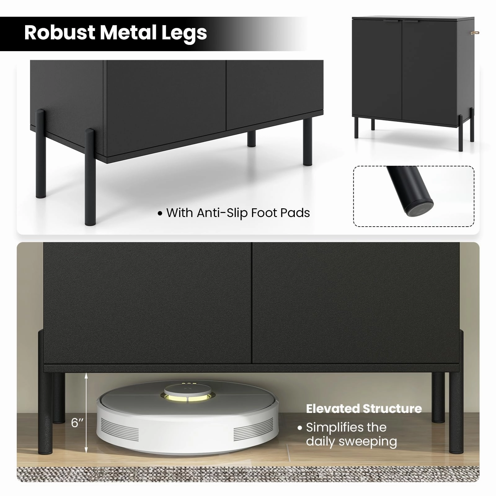 Giantex Buffet Cabinet with Storage, 2-Door Kitchen Sideboard with Storage Cabinet