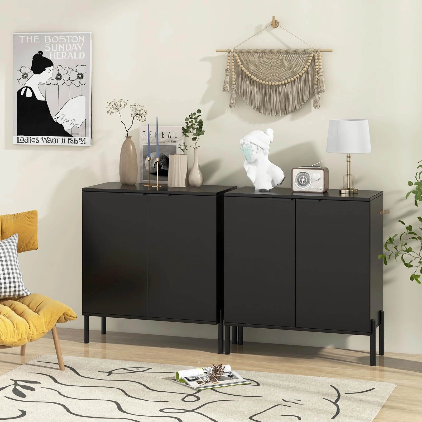 Giantex Buffet Cabinet with Storage, 2-Door Kitchen Sideboard with Storage Cabinet