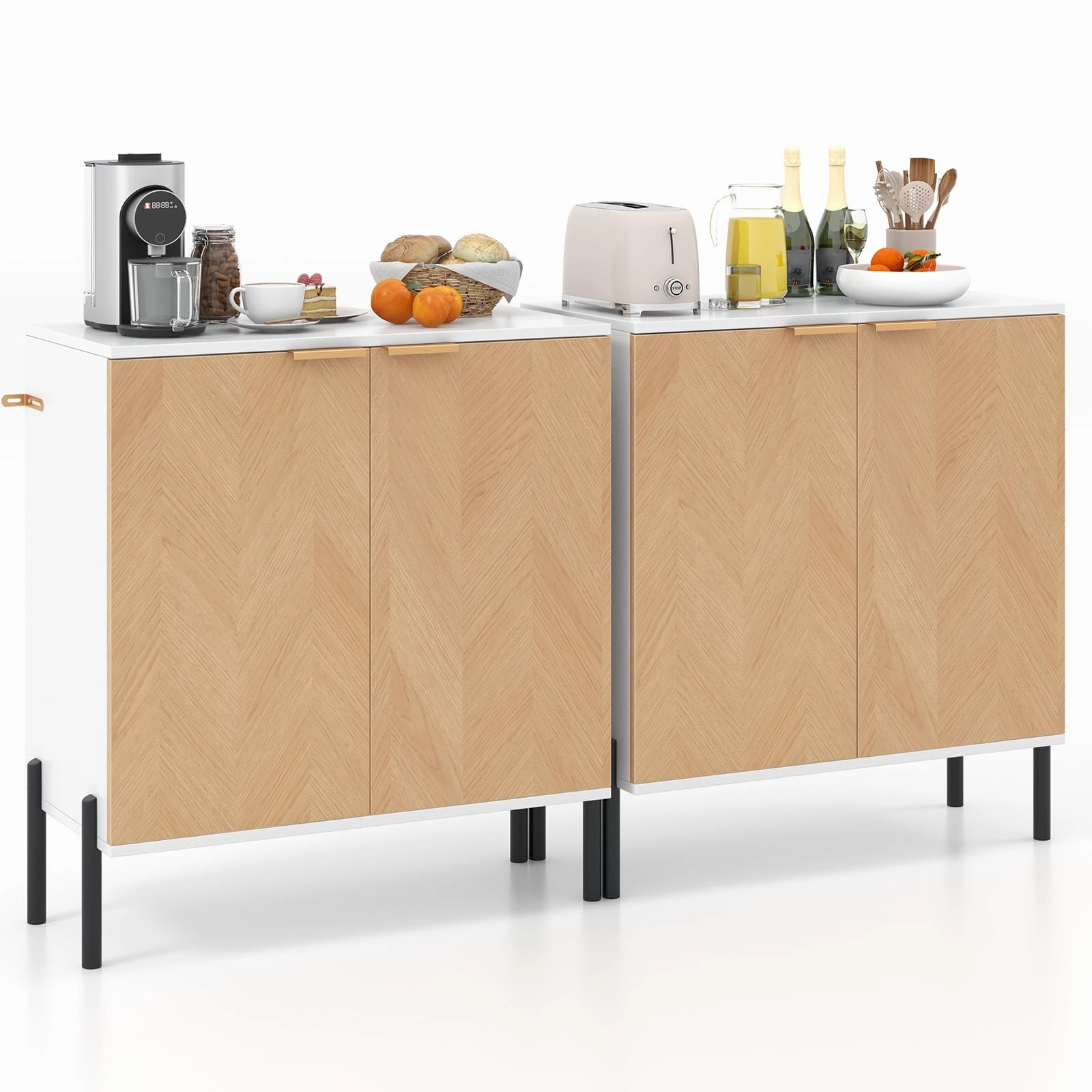 Giantex Buffet Cabinet with Storage, 2-Door Kitchen Sideboard with Storage Cabinet