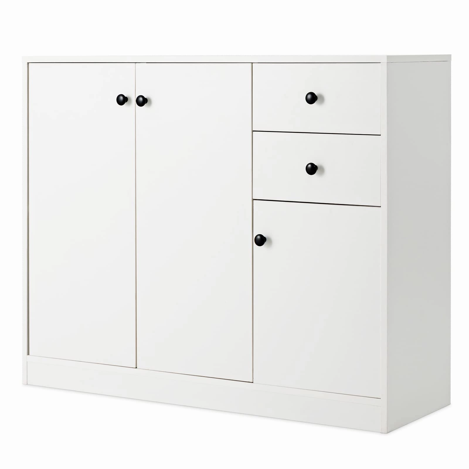 Giantex Buffet Cabinet with Storage - Kitchen Sideboard with 2 Drawers, 3-Door Large & Small Cabinet kitchen towel, placemats