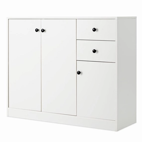 Giantex Buffet Cabinet with Storage - Kitchen Sideboard with 2 Drawers, 3-Door Large & Small Cabinet kitchen towel, placemats