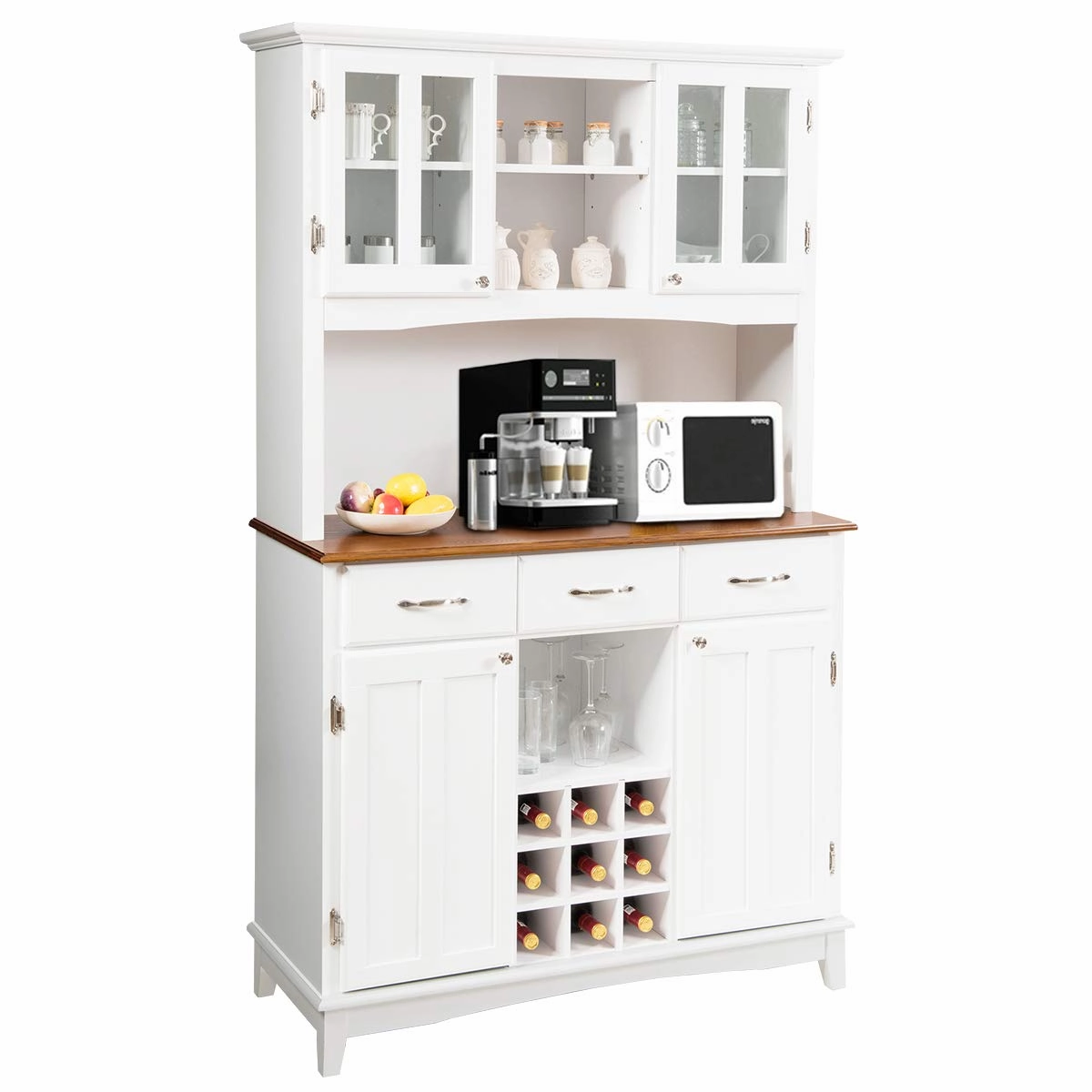 Giantex Buffet Hutch Cabinet, Kitchen Hutch Sideboard kitchen towel, placemats