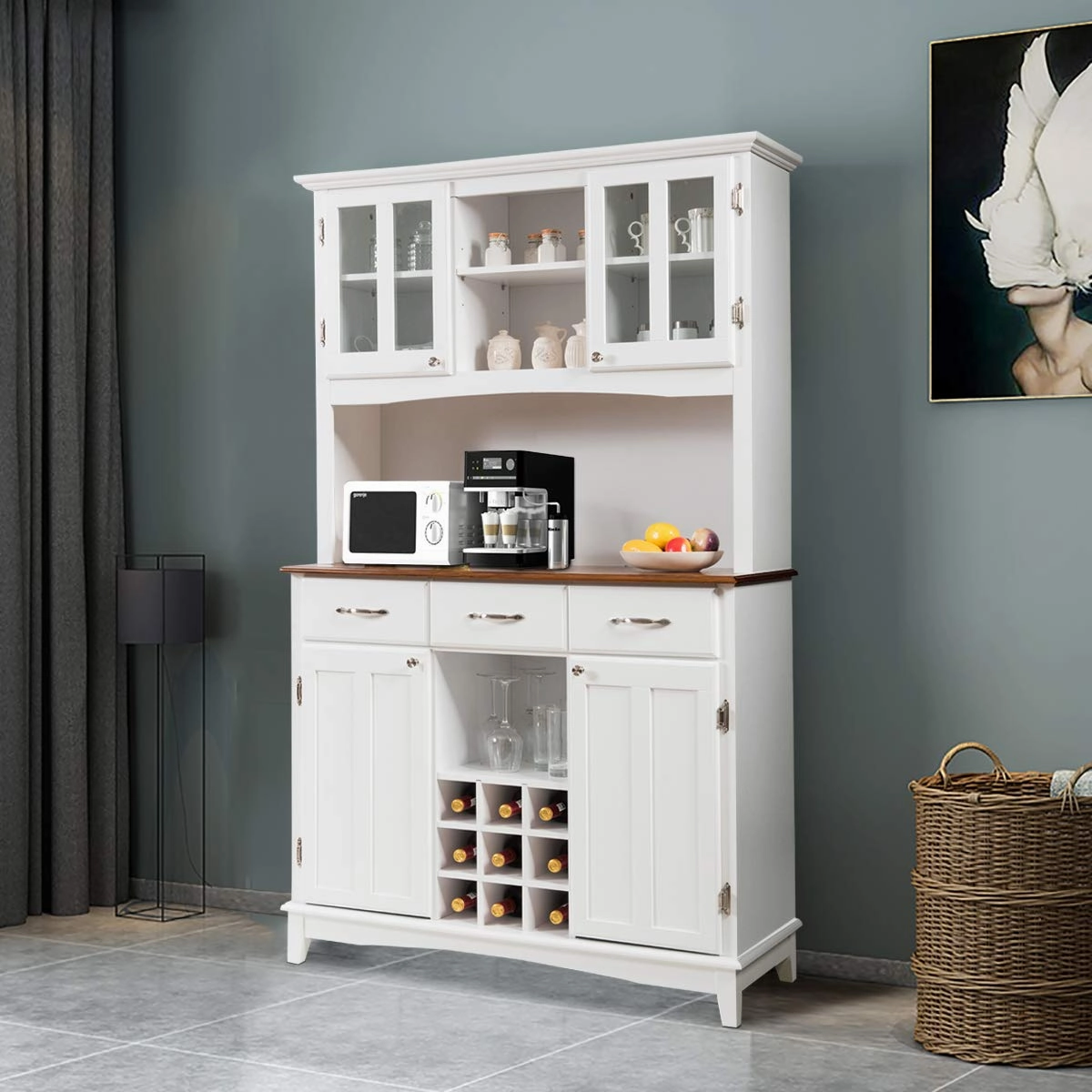 Giantex Buffet Hutch Cabinet, Kitchen Hutch Sideboard