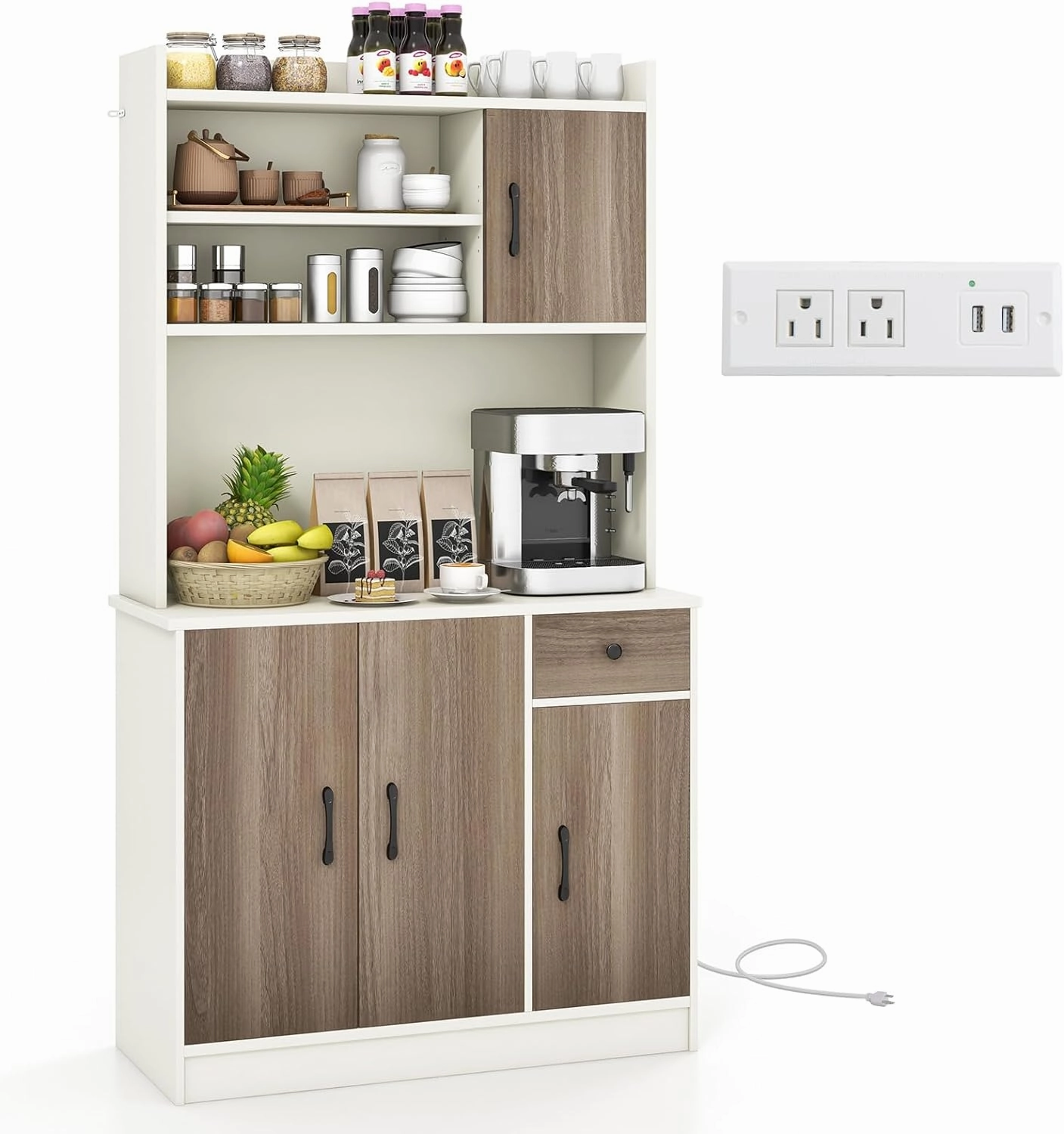 Giantex Buffet Hutch Cabinet, Kitchen Hutch Sideboard, Buffet Pantry on Island