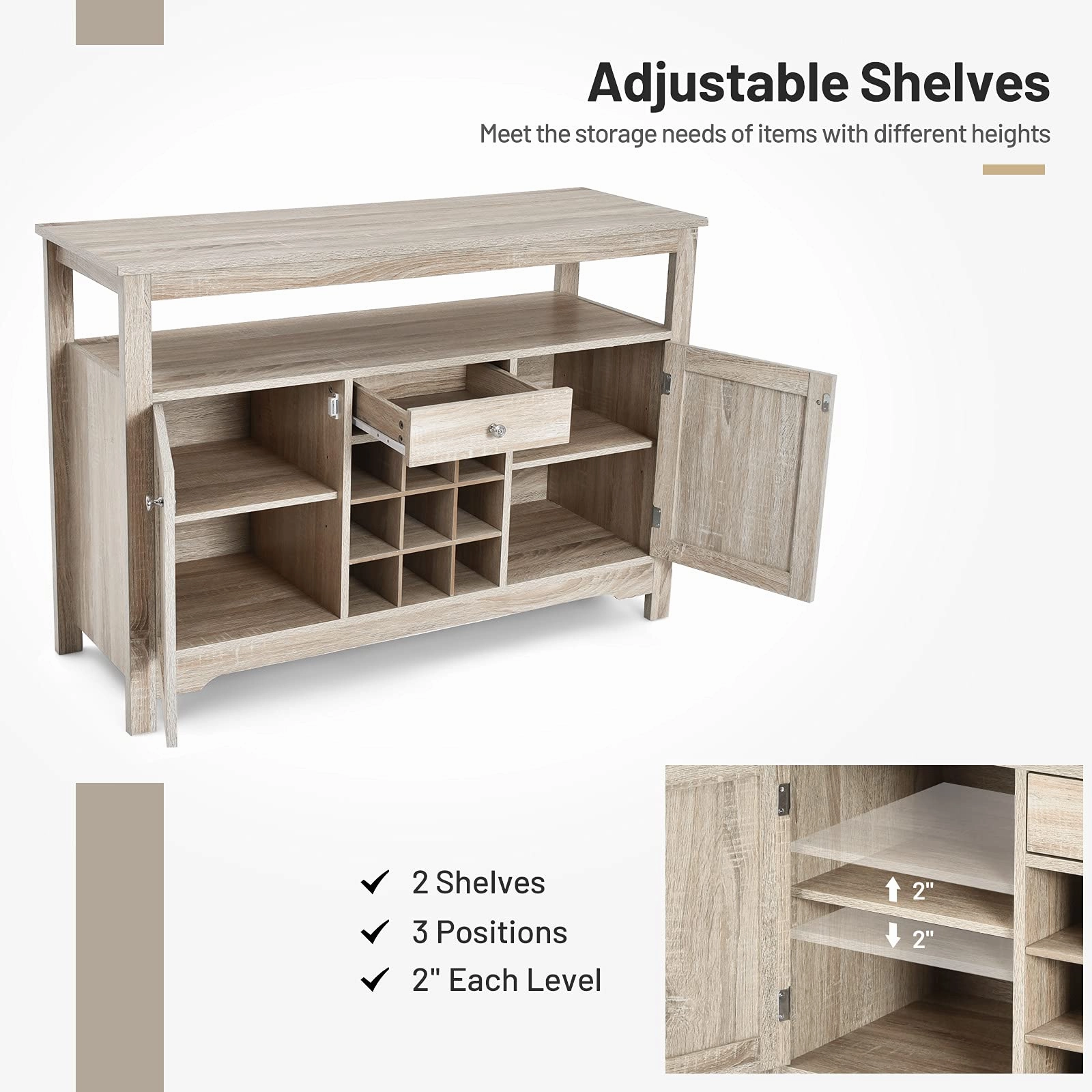 Giantex Buffet Server Sideboard, Console Table, Wood Dining Table