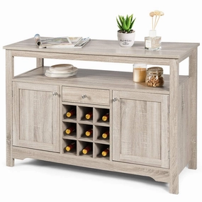 Giantex Buffet Server Sideboard, Console Table, Wood Dining Table kitchen towel, placemats