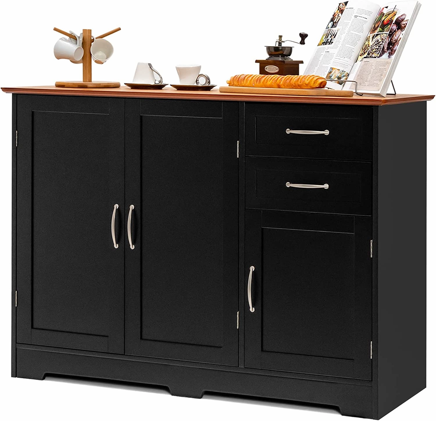 Giantex Buffet Server Sideboard Storage Cabinet Console Table Utensils Organizer