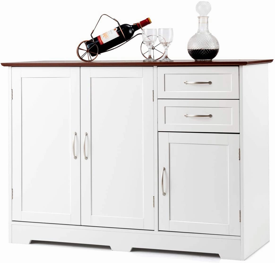 Giantex Buffet Server Sideboard Storage Cabinet Console Table Utensils Organizer