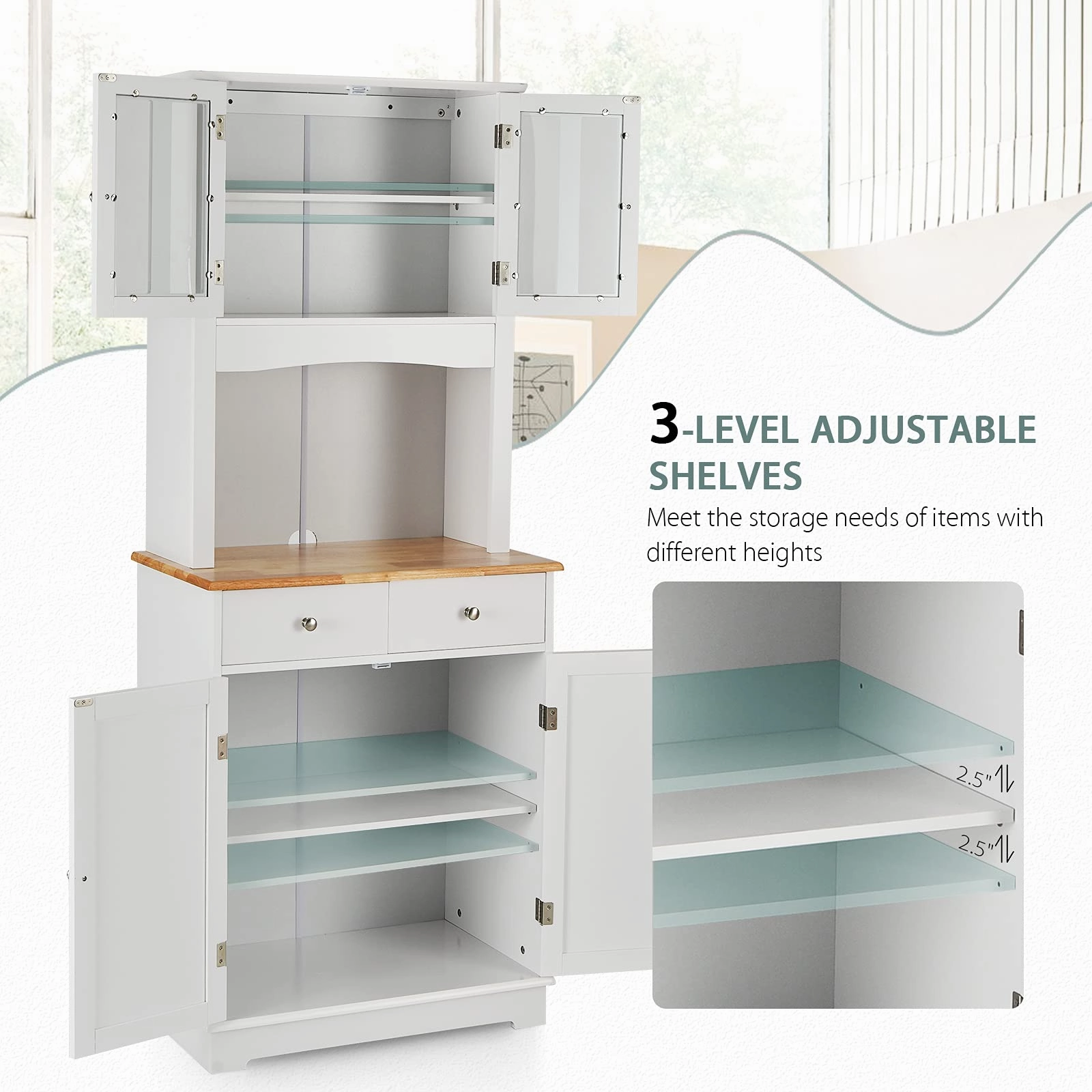 Giantex Buffet Sideboard, Kitchen Cabinet with Hutch