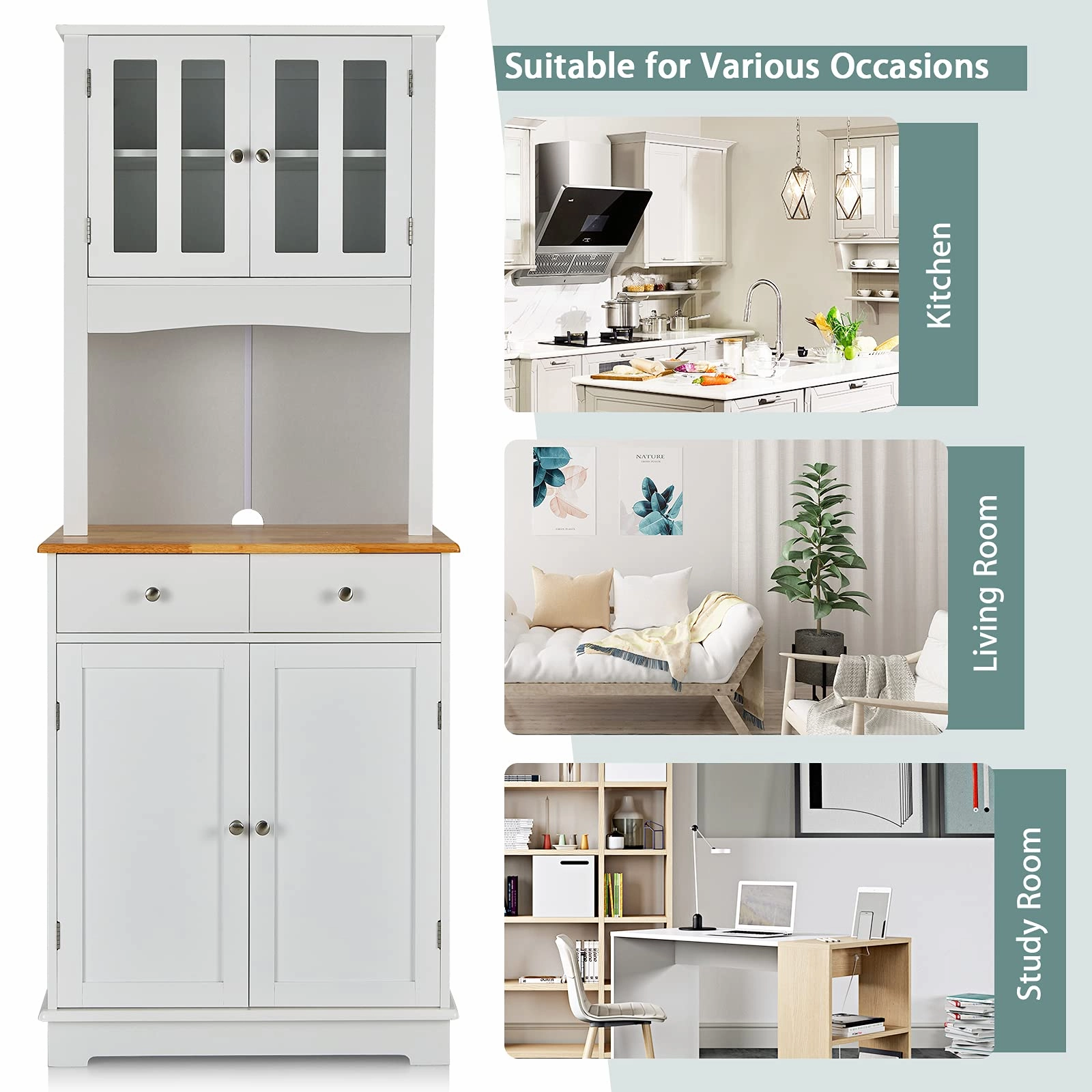 Giantex Buffet Sideboard, Kitchen Cabinet with Hutch