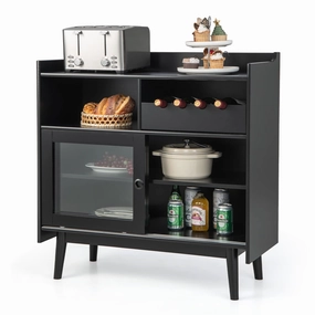 Giantex Buffet Sideboard, Modern Coffee Bar Storage Cabinet kitchen towel, placemats