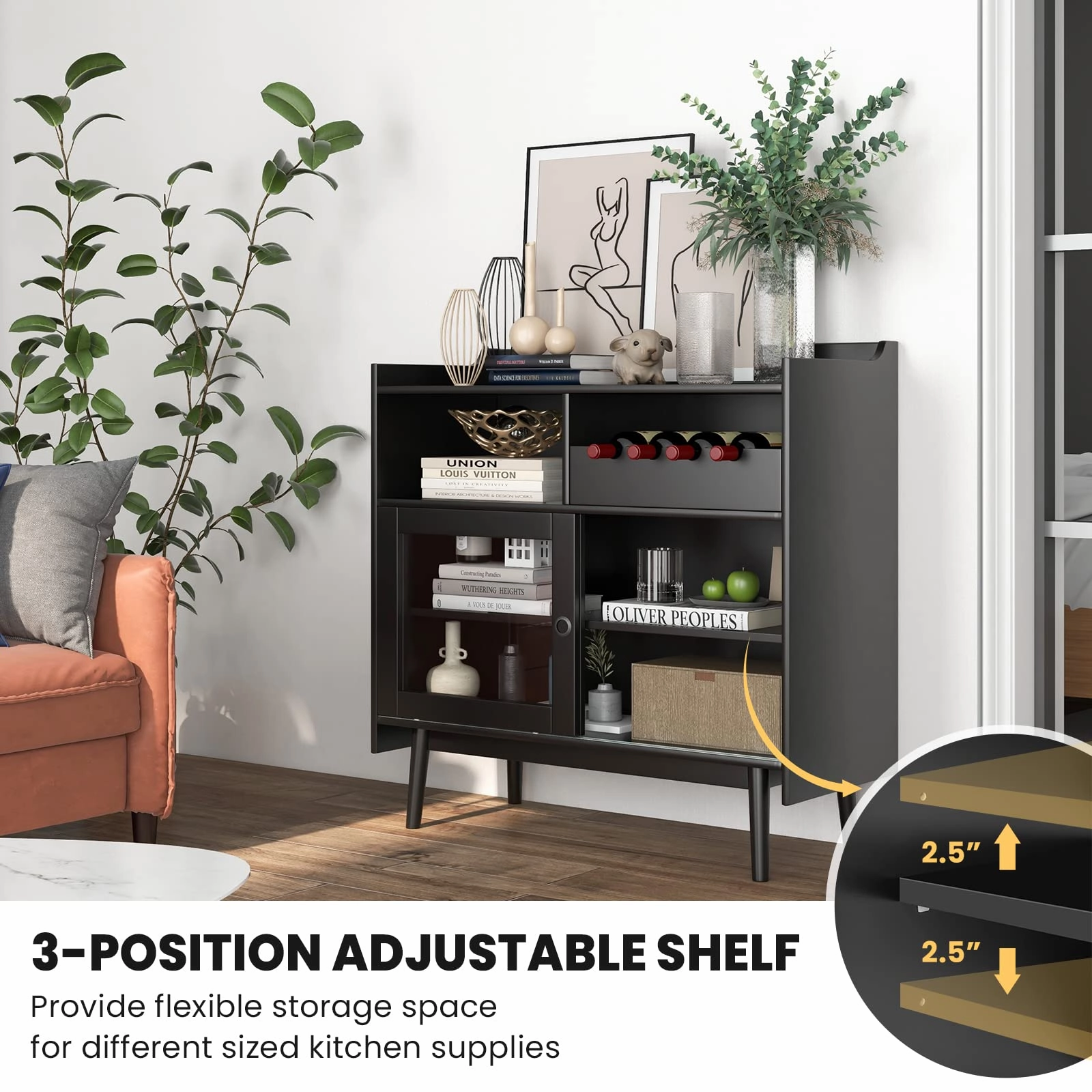 Giantex Buffet Sideboard, Modern Coffee Bar Storage Cabinet