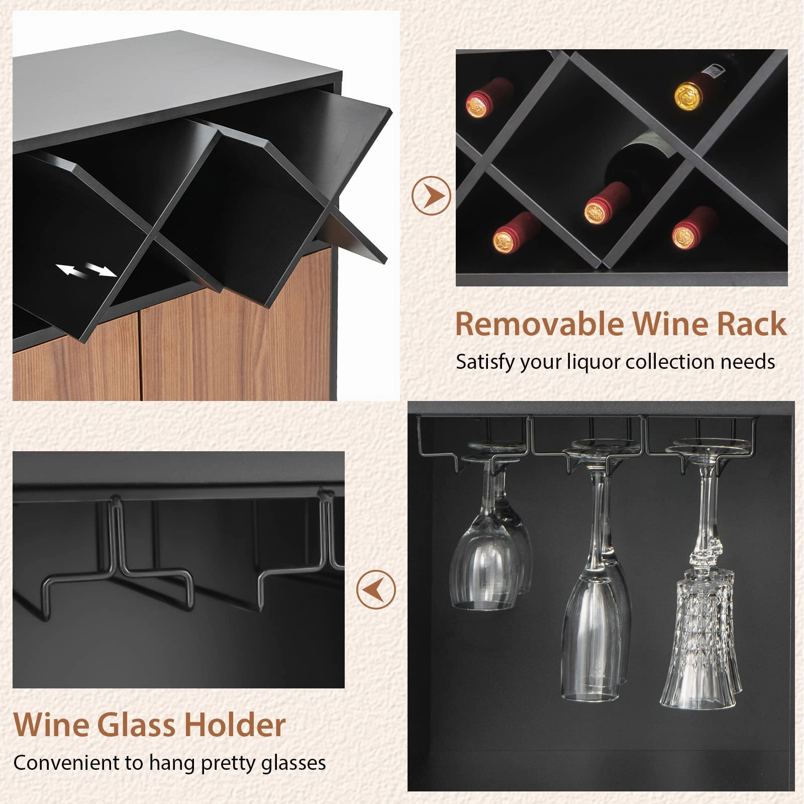 Giantex Buffet Sideboard, Wine Bar Base Cabinet 45X15x32