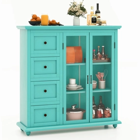 Giantex Buffet Sideboard with Storage - Kitchen Pantry Cabinet with 2 Doors, 4 Drawers, Adjustable Shelf kitchen towel, placemats