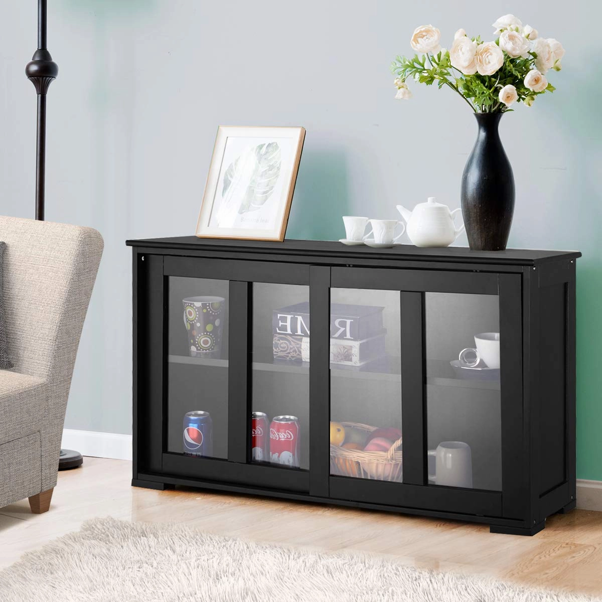 Giantex Buffet Sideboard, Wood Credenza with Sliding Doors
