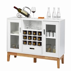 Giantex Buffet Sideboard, Wood Kitchen Server, Storage Cupboard kitchen towel, placemats