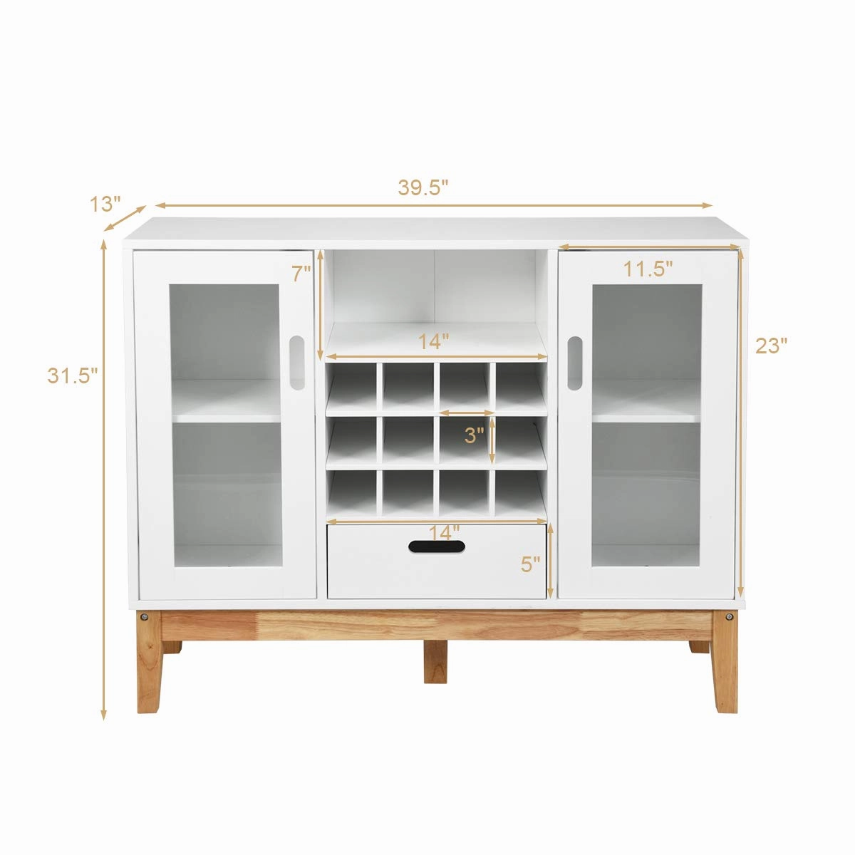 Giantex Buffet Sideboard, Wood Kitchen Server, Storage Cupboard