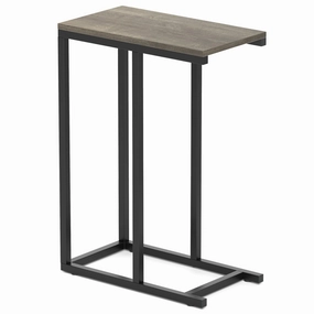 Giantex C Shaped End Table, Small Side Table for Sofa, Couch Table That Slide Under with Metal Frame entry bench, mudroom storage