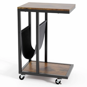 Giantex C Shaped End Table with Rolling Wheels Set of 1/2 entry bench, mudroom storage