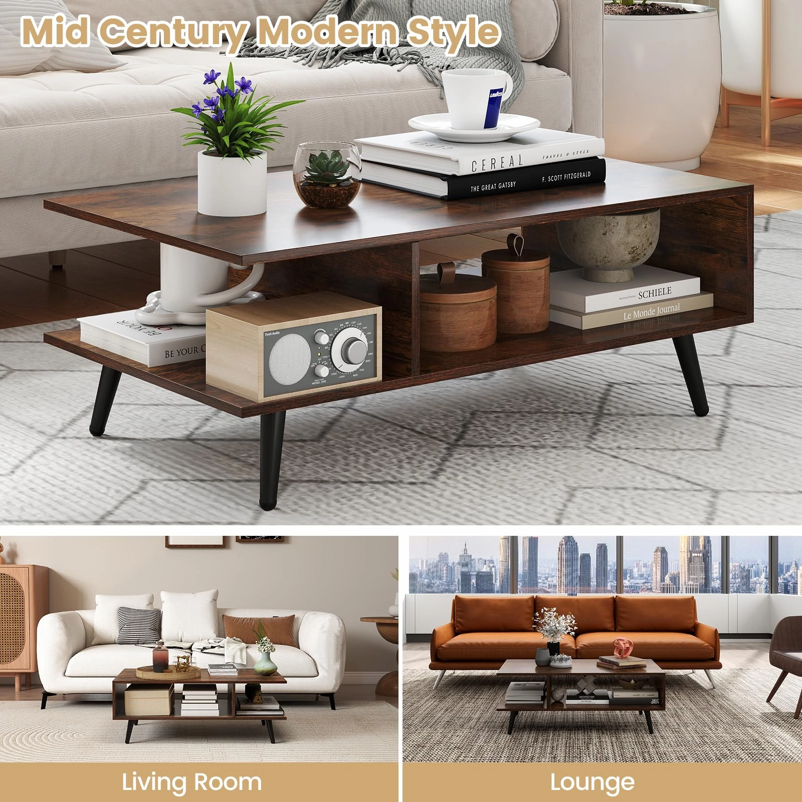 Giantex Coffee Table with Storage for Living Room