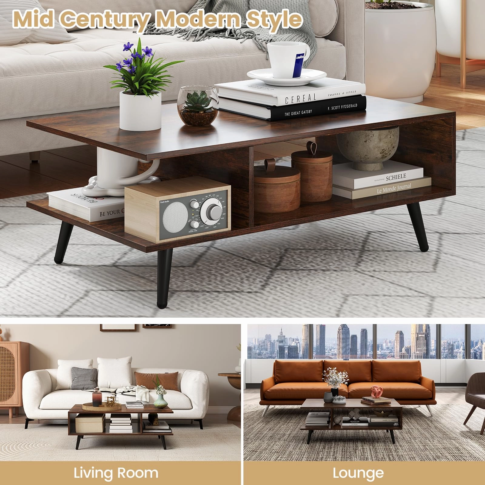 Giantex Coffee Table with Storage for Living Room